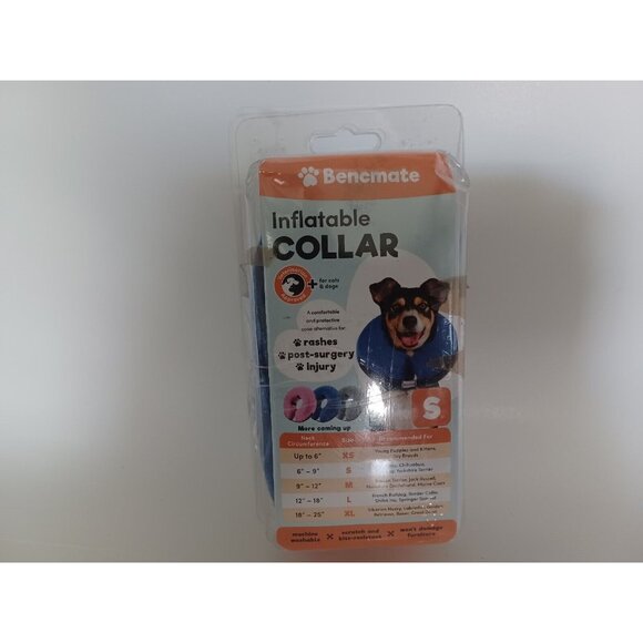 Bencmate Inflatable Donut Print Collar Dogs & Cats Post-Surgery Injury Size SM - Picture 5 of 13